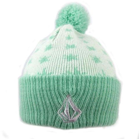 ボルコム VOLCOM ニットキャップ ニット帽子 ロゴ刺繍 ボンボン 総柄 