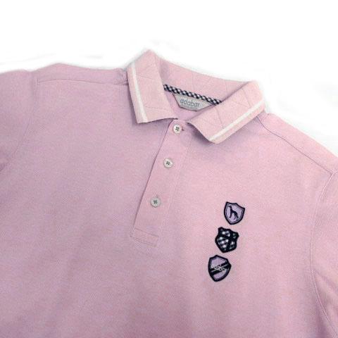 アダバット adabat ポロシャツ 半袖 ロゴワッペン 日本製 パープル系 ピンクパープル 48 メンズ｜vectorpremium｜02