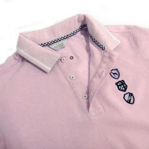 アダバット adabat ポロシャツ 半袖 ロゴワッペン 日本製 パープル系 ピンクパープル 48 メンズ｜vectorpremium｜03