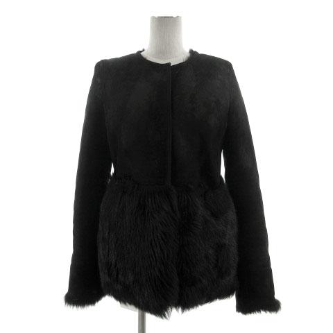 チェスティ Chesty ジャケット ノーカラー ムートン 羊革 ファー  