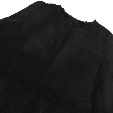 チェスティ Chesty ジャケット ノーカラー ムートン 羊革 ファー  