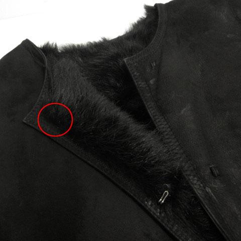 チェスティ Chesty ジャケット ノーカラー ムートン 羊革 ファー  