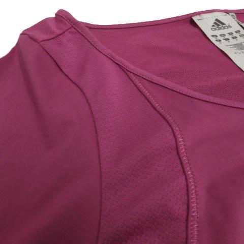 アディダス adidas Tシャツ 五分袖 CLIMACOOL ピンク系 ピンクパープル M レディース｜vectorpremium｜03