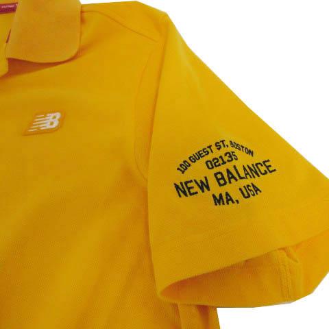 ニューバランス NEW BALANCE GOLF ポロシャツ 半袖 ロゴワッペン コットン混 イエロー 黄色 5 メンズ｜vectorpremium｜04