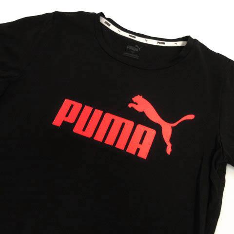 PUMA（プーマ） PUMA Tシャツ 半袖 ロゴプリント コットン ブラック 黒