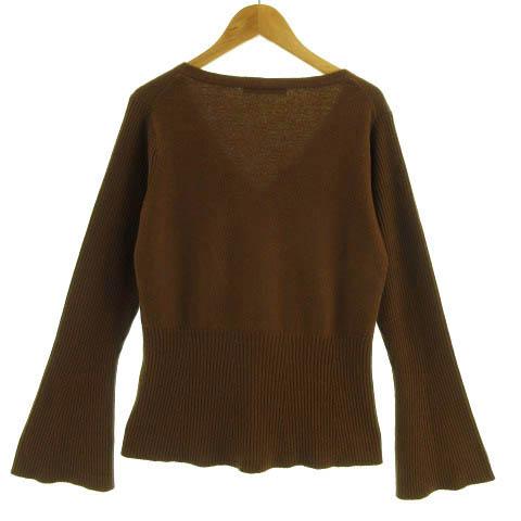 バッカ BACCA ニット セーター Vネック ベルスリーブ ウール ブラウン  