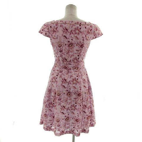 トッカ TOCCA 18SS 花柄 フレンチスリーブ マキシ丈ドレス 2 ピンク