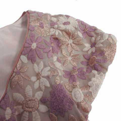 トッカ TOCCA ワンピース フレンチスリーブ ひざ丈 日本製 花柄刺繍