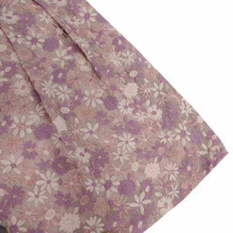 トッカ TOCCA ワンピース フレンチスリーブ ひざ丈 日本製 花柄刺繍  