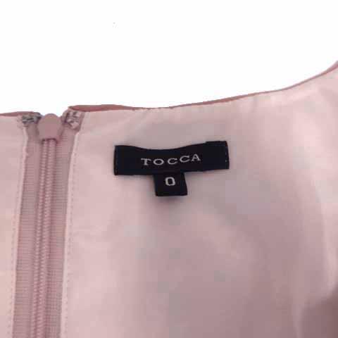 トッカ TOCCA ワンピース フレンチスリーブ ひざ丈 日本製 花柄刺繍