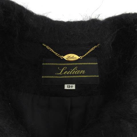 レリアン Leilian コート 丸襟 シャギー ウール混 ブラック 黒 13＋ 大きいサイズ レディース｜vectorpremium｜08