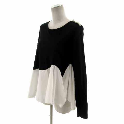 ヒューデイトゥイブニング hue DAY TO EVENING カットソー パール 長袖  