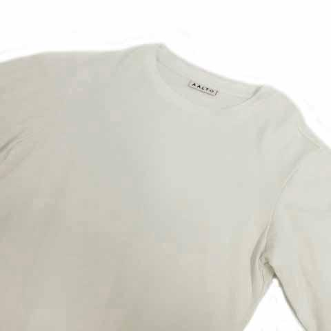 アールト AALTO カットソー 丸首 半袖 変形 アシンメトリー オフ白 34 アールト AALTO カットソー 丸首 半袖 変形 アシンメトリー