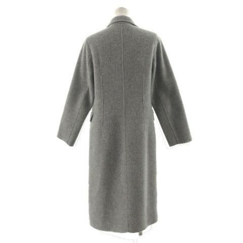 BLENHEIMブレンヘイムウールリバーシブルノーカラーロングコート XS