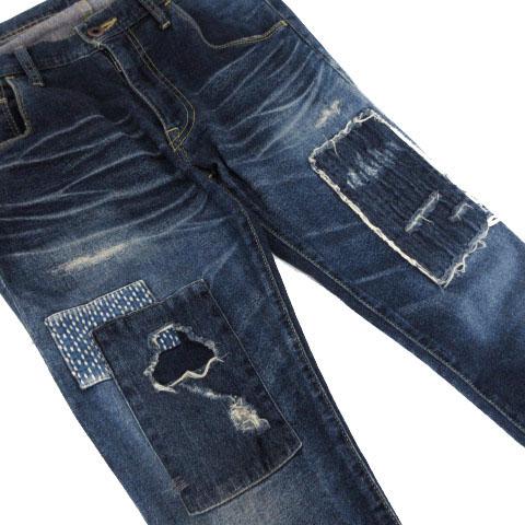 ダブルジェイケイ wjk ジーンズ デニム スリム ユーズド加工 ダメージ 