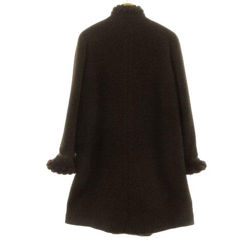 レリアン Leilian コート トライアングルカラー ヌートリアファー 