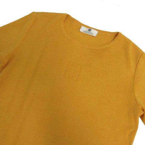 ジバンシィ GIVENCHY ニット クルーネック ロゴ 半袖 イエロー系 黄土