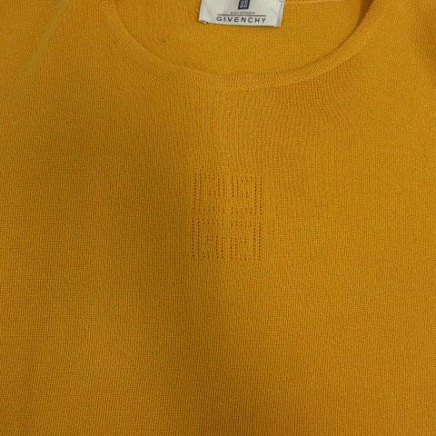 ジバンシィ GIVENCHY ニット クルーネック ロゴ 半袖 イエロー系 黄土