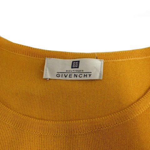 ジバンシィ GIVENCHY ニット クルーネック ロゴ 半袖 イエロー系 黄土