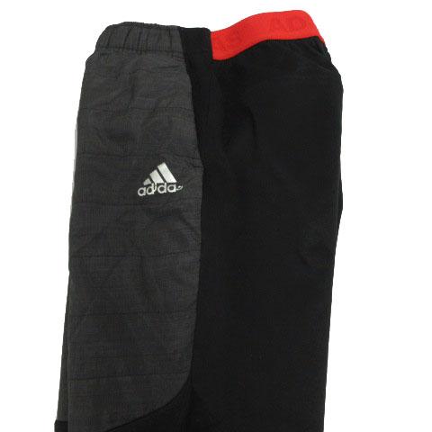 アディダス adidas パンツ ロゴプリント ウエストゴム 裾ファスナー 切替え ストレッチ 裏起毛 中綿入り ブラック 黒 グレー 赤 140｜vectorpremium｜05