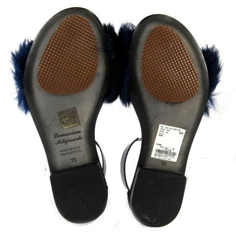 未使用品 マウロデバーリ MAURO de BARI サンダル ストラップ ファー