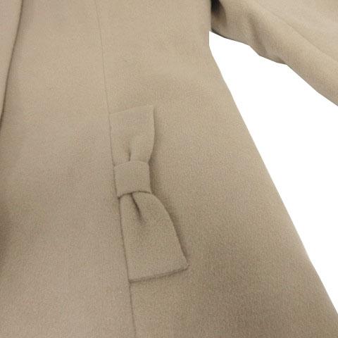 レッセパッセ LAISSE PASSE コート ノーカラー リボン ウール ベージュ