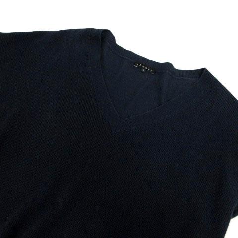 theory セオリー ニット Vネック 半袖 切替え 裾スリット コットン混  