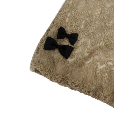 トッカ TOCCA ワンピース 総レース リボン 七分袖 ミディ丈 日本製