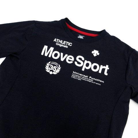 デサント DESCENTE Tシャツ MOVESPORTS ロゴ DAT-5700J 半袖 ネイビー 紺 レッド 赤 150 キッズ｜vectorpremium｜02