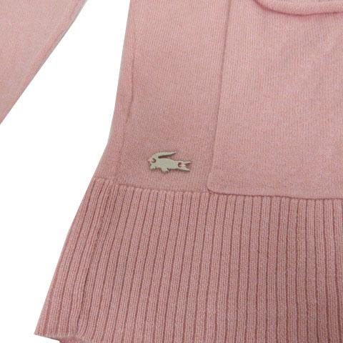 ラコステ LACOSTE カーディガン 長袖 ロゴ ウール ピンク 36 LACOSTE（ラコステ） カーディガン ニット 長袖 ロゴ ウール ピンク 36