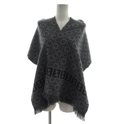 FENDI（フェンディ） マフラー リバーシブル ズッカ柄 フリンジ ウール