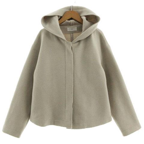 インデックス INDEX カットメルトンフーデッドショートコート C58 