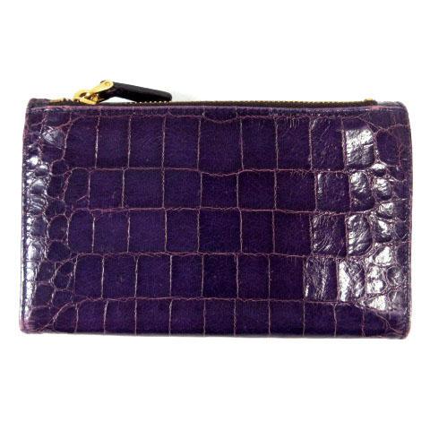 miu ミュウミュウ miumiu 三つ折り財布 クロコダイル型押し miu ミュウミュウ miumiu 三つ折り財布 クロコダイル型押し