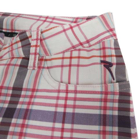 シェルボ CHERVO パンツ ロゴ刺繍 ストレッチ コットン混 チェック