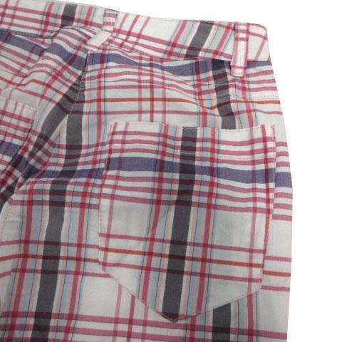 シェルボ CHERVO パンツ ロゴ刺繍 ストレッチ コットン混 チェック