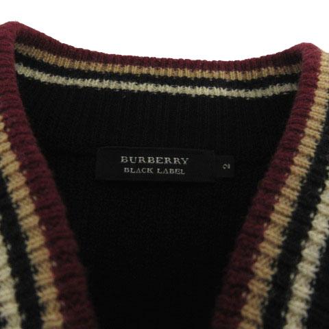 バーバリーブラックレーベル BURBERRY BLACK LABEL ジャケット リブニット切替え ロゴ刺繍 中綿入り 裏地ノバチェック 黒 茶 エンジ 2｜vectorpremium｜08