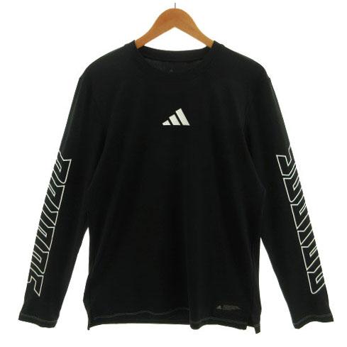 アディダス adidas ロングスリーブ 長袖 FB HYPE Tシャツ GN4644 丸首 長袖 ロゴプリント ブラック 黒 ホワイト 白 O メンズ｜vectorpremium｜02