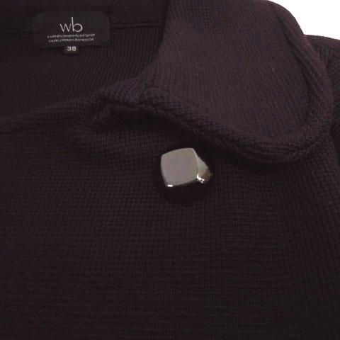 【中古】ダブルビー モガ WB MOGA コート ニット ステンカラー 日本製 ウール エンジパープル 38 レディース ダブルビー モガ WB MOGA コート ニット ステンカラー 日本製 ウール