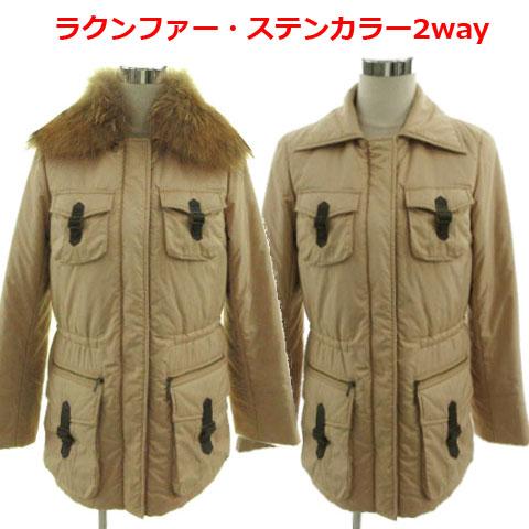 エポカ EPOCA コート ステンカラー ラクーンファー 2way ウエスト 