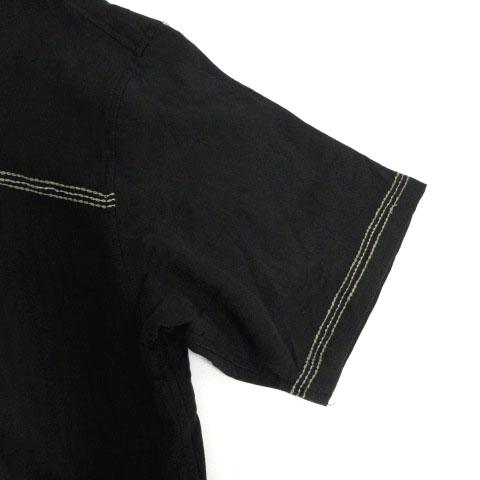 モンタージュコレクション MONTAGE COLLECTION シャツ US古着 オープンカラー ステッチ 半袖 ブラック 黒 XL メンズ｜vectorpremium｜04