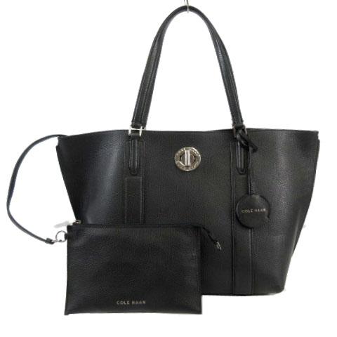 COLE HAAN コールハーン ターンロックトートバッグ レザー 黒