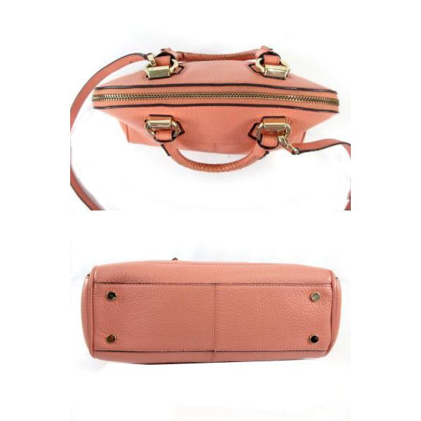 【中古】コールハーン COLE HAAN ハンドバッグ ショルダー 鞄 レザー 型押し ピンク系 サーモンピンク レディース コールハーン COLE HAAN ハンドバッグ ショルダー 鞄 レザー 型押し