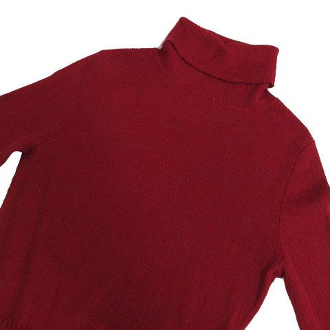 23AW✨新品✨エムズグレイシー セーター リブニット タートルネック 赤 38 エムズグレイシー M'S GRACY ニット セーター タートルネック 長袖