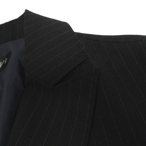 INDIVI スーツ3点セット ジャケット ピークドラペル パンツ 裾フレア  