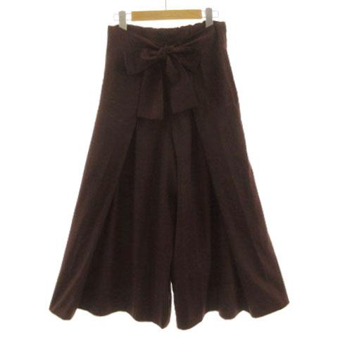 【中古】未使用品 マックレガー マクレガー McGREGOR パンツ ワイドパンツ タック リボン ウエストゴム エンジ M 未使用品 マックレガー マクレガー McGREGOR パンツ ワイドパンツ