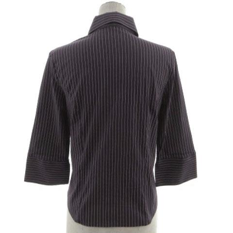 【未使用】ナラカミーチェ バイカラーストライププリント七分袖スキッパーシャツ 1852658803.jpg?1679312267