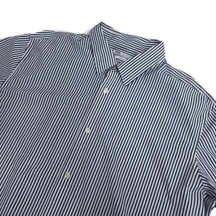 ZARA ザラ シャツ SLIM FIT 長袖 ストレッチ ストライプ ブルー 青 