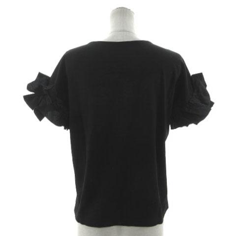 極美品　パシオーネPASSIONE ボリュームパフスリーブジップアップブルゾン黒 fit=scale-down,w=1200