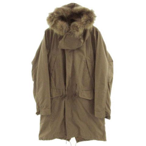 【中古】インターナショナルギャラリービームス ラクーンファー ロングコート 23-19-0132-925 モッズコート 茶系 S INTERNATIONAL GALLERY BEAMS ラクーンファー ロングコート 23-19-0132