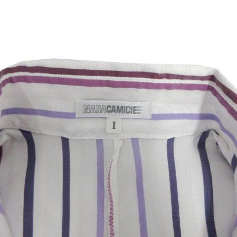ナラカミーチェ NARA CAMICIE シャツ スキッパーカラー フリル 半袖